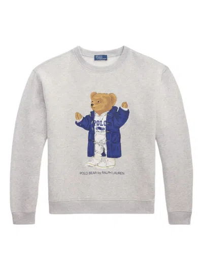 POLO RALPH LAUREN POLO RALPH LAUREN PLAYFUL GRAPHIC BEAR SWEATSHIRT WITH CLASSIC CREW NECKLINE