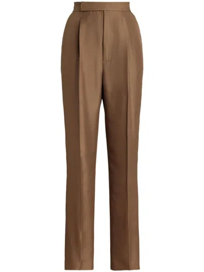 Polo Ralph Lauren Pleat-detailing Trousers In Brown