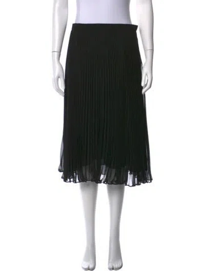 Pre-owned Polo Ralph Lauren Pleated Accents Midi Length Skirt In Black