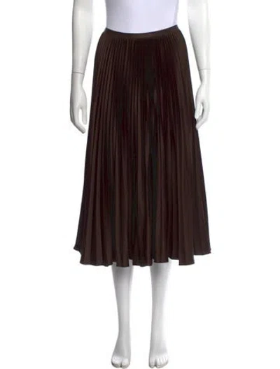 Pre-owned Polo Ralph Lauren Pleated Accents Midi Length Skirt In Brown