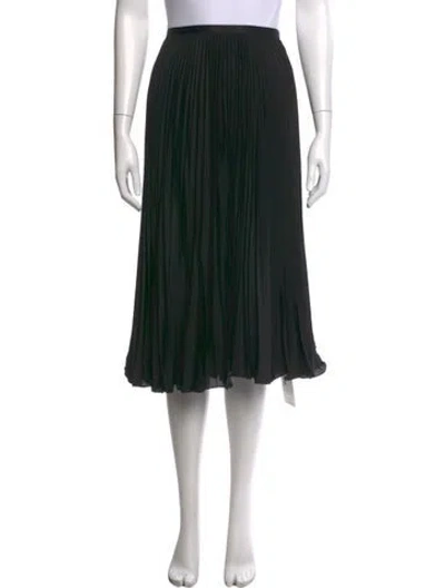 Pre-owned Polo Ralph Lauren Pleated Accents Midi Length Skirt W/ Tags In Black