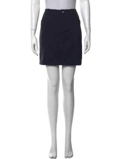 Pre-owned Polo Ralph Lauren Pleated Accents Mini Skirt In Blue