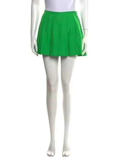 Pre-owned Polo Ralph Lauren Pleated Accents Mini Skirt In Green