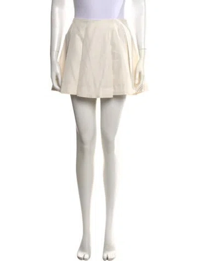 Pre-owned Polo Ralph Lauren Pleated Accents Mini Skirt In Neutrals