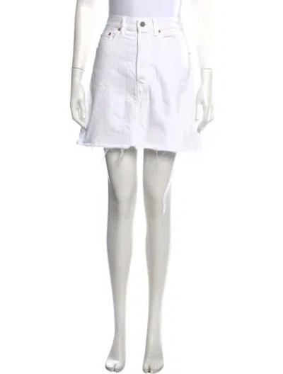 Pre-owned Polo Ralph Lauren Pleated Accents Mini Skirt In White