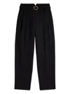 Polo Ralph Lauren Pleated Belted Trousers In Black