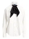 Polo Ralph Lauren Myana Poplin Tuxedo Shirt With Bow In White In White