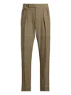 Polo Ralph Lauren Pleated Check Trousers In Brown