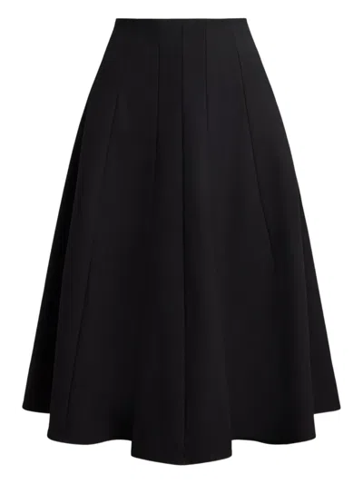Polo Ralph Lauren Pleated Concelaled-fastening Skirt In Black