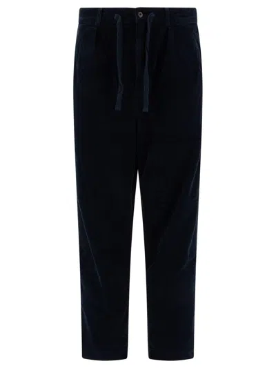 Polo Ralph Lauren Pleated Corduroy Trousers In Black
