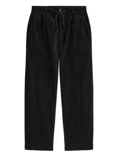 Polo Ralph Lauren Pleated Corduroy Trousers In Black