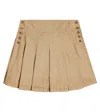 Polo Ralph Lauren Teen Girls Beige Cotton Pleated Skirt In Green