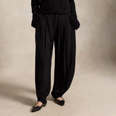 Polo Ralph Lauren Pleated Crepe Jodhpur Pant In Polo Black