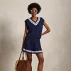 Polo Ralph Lauren Pleated Cricket Skort In Refined Navy/ceramic Whit