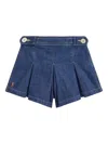 Polo Ralph Lauren Kids' Pleated Denim Wrap Skort In Blue