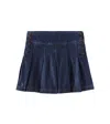 POLO RALPH LAUREN PLEATED DENIM SKIRT