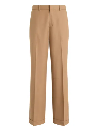 Polo Ralph Lauren Pleated-front Cuffed Trousers In Brown