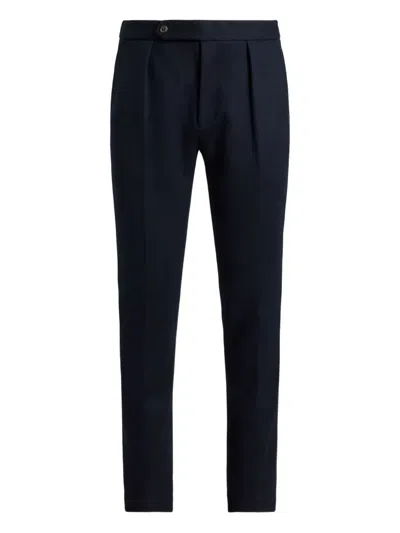 Polo Ralph Lauren Pleated-front Trousers In Blue
