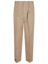 Polo Ralph Lauren Tailored Trousers With Pleated Front In Brown