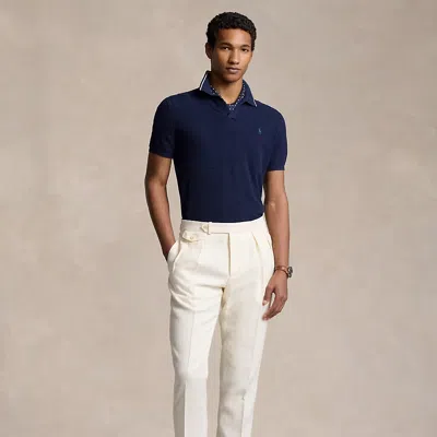 Polo Ralph Lauren Pleated Linen Trouser In White
