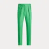 Polo Ralph Lauren Pleated Linen Trouser In Green