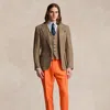Polo Ralph Lauren Pleated Linen Trouser In Orange