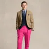 Polo Ralph Lauren Pleated Linen Trouser In Pink