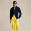 Polo Ralph Lauren Pleated Linen Trouser In Yellow