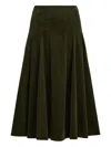 Polo Ralph Lauren Pleated Midi Skirt In Green