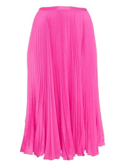 Pre-owned Polo Ralph Lauren Pleated Midi Skirt In Pink
