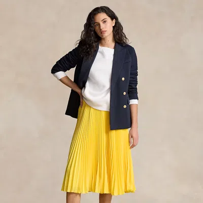 Polo Ralph Lauren Pleated Midi Skirt In Yellow