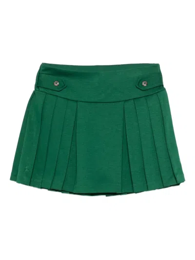 Polo Ralph Lauren Kids' Pleated Panelled Skirt In Green