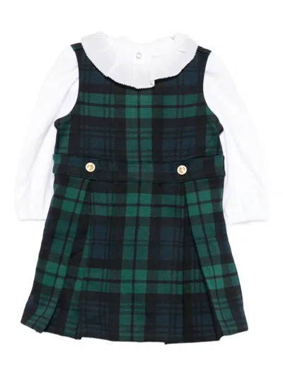 Polo Ralph Lauren Baby Girls 2-piece Ponte Roma Bodysuit And Dress Set In Green