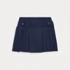 Polo Ralph Lauren Ralph Lauren Girls Ponte Roma Pleated Skirt In Rl Navy