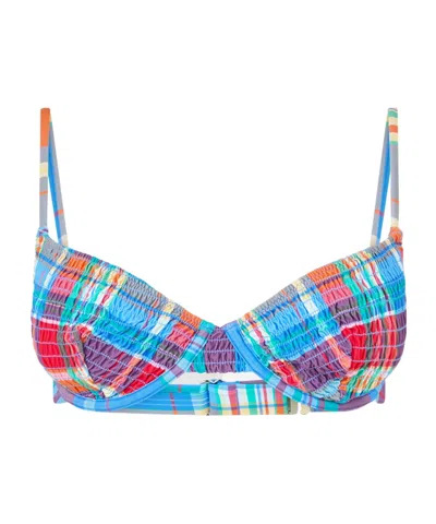 Polo Ralph Lauren Pleated Printed Bikini Top In Multi