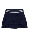 Polo Ralph Lauren Kids' Pleated Ribbed-waistband Skirt In Blue