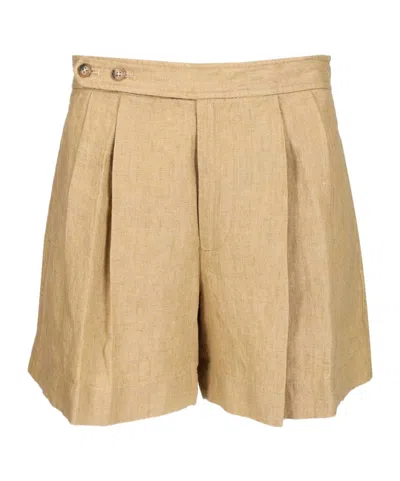 Polo Ralph Lauren Pleated Shorts In Brown