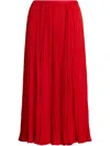Polo Ralph Lauren Pleated Midi Skirt In Red
