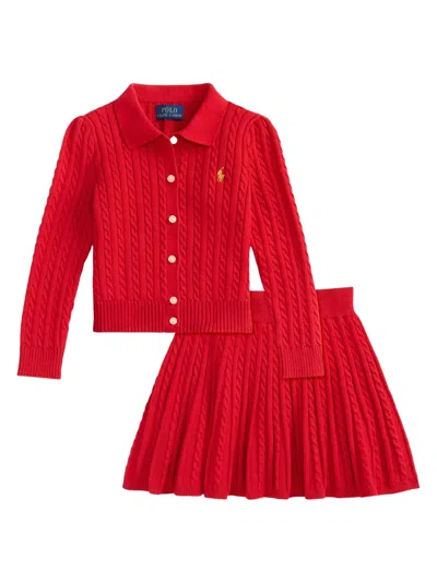 Polo Ralph Lauren Kids' Pleated Skirt Set In Red