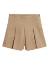 Polo Ralph Lauren Pleated Skorts In Brown