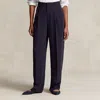 Polo Ralph Lauren Pleated Straight-leg Pant In Navy
