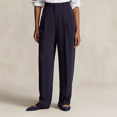 Polo Ralph Lauren Pleated Straight-leg Pant In Navy
