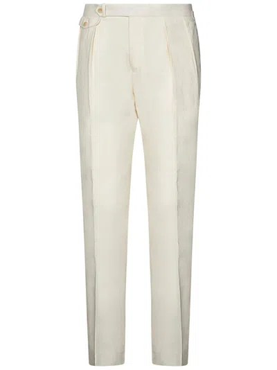 Polo Ralph Lauren Pleated Tailored Trousers In White