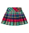 Polo Ralph Lauren Pleated Tartan Cotton Skirt In Multicoloured