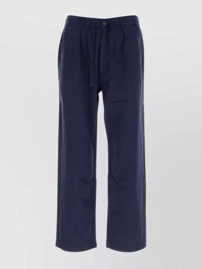 Polo Ralph Lauren Pleated Trousers With Drawstring Waist In Blue