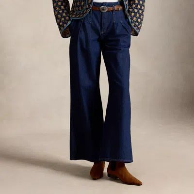 Polo Ralph Lauren Pleated Wide-leg Flare Jean In Manteas Wash