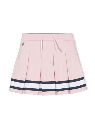 Polo Ralph Lauren Kids' Pleatskirt Skirt Full In Hint Of Pink Multi