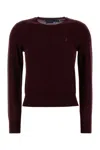 Polo Ralph Lauren Wool Crew-neck Sweater In Burgundy