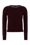 Polo Ralph Lauren Plum Wool Sweater In Burgundy