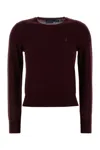Polo Ralph Lauren Wool Crew-neck Sweater In Burgundy